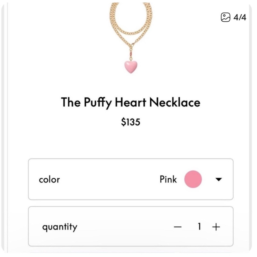 Roxanne Assoulin Pink Heart Necklace NWT and dust bag - Picture 2 of 4